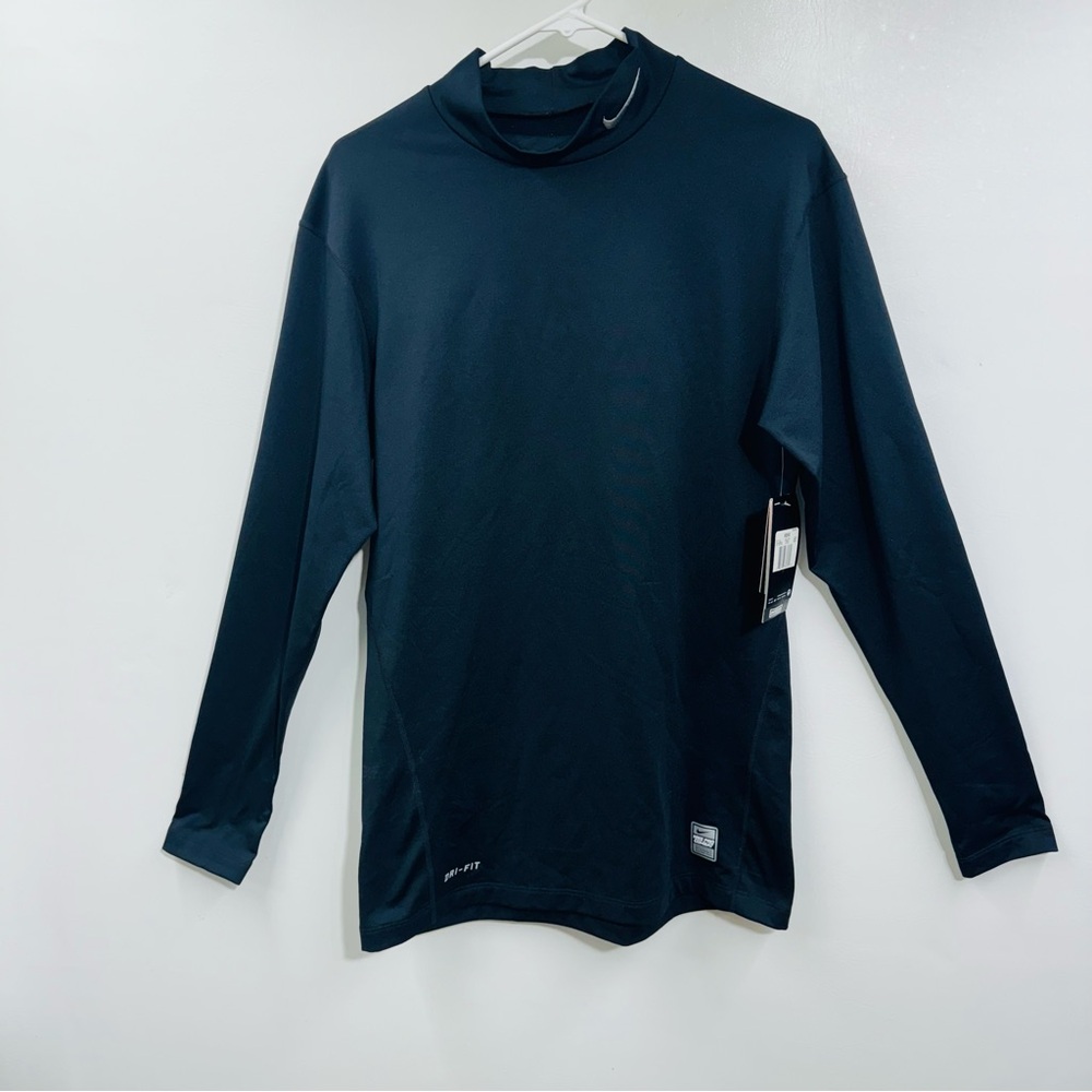 Nike Pro Combat  Long Sleeve Compression Shirt Dri Fit Black Mock Neck XXL New